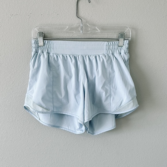 Lululemon Hotty Hot Hr High Rise Shorts Powder Blue Size 8 Tall - Picture 2 of 16